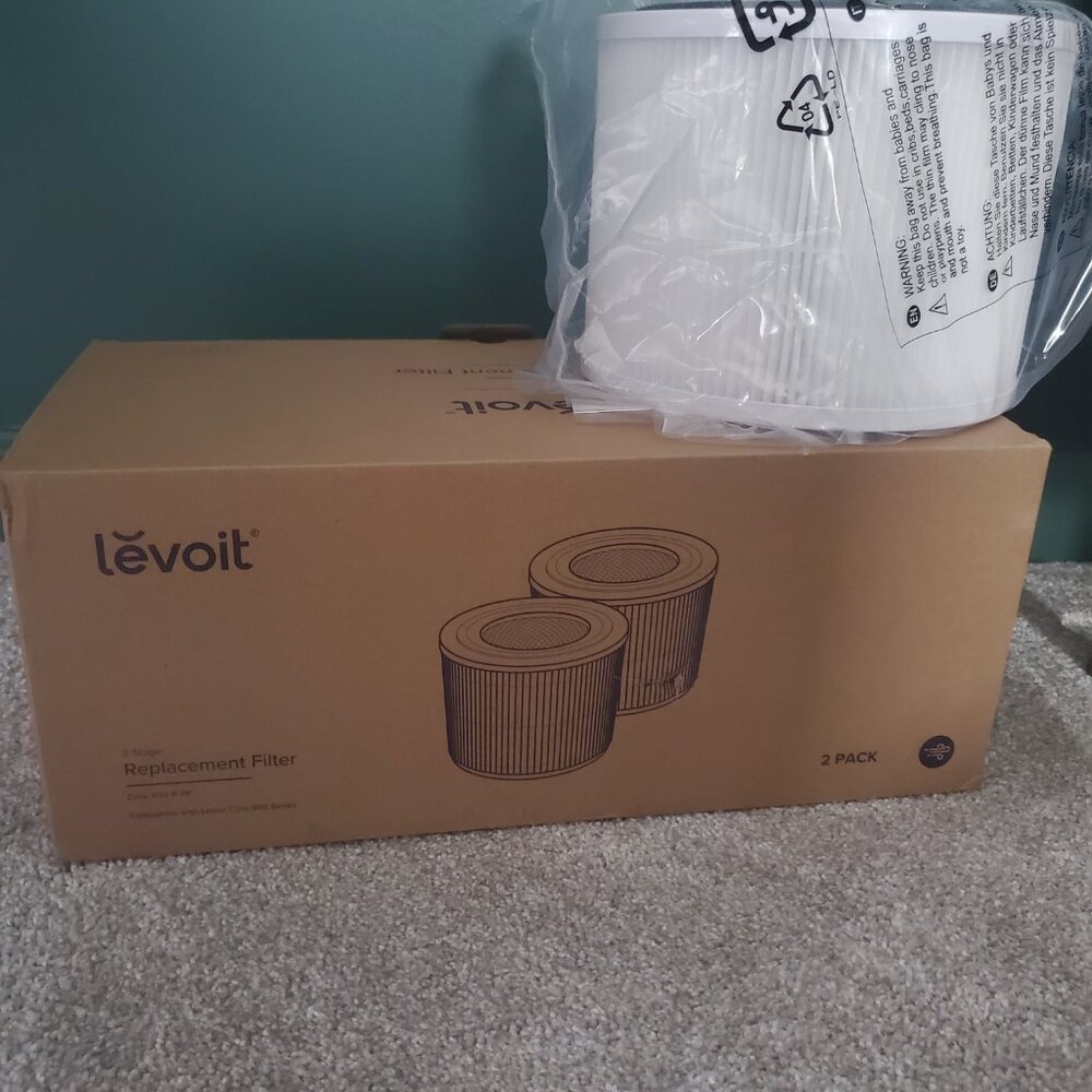 [2 pack] LEVOIT Core 300 Replacement Filters, 3 stage filtration - unused